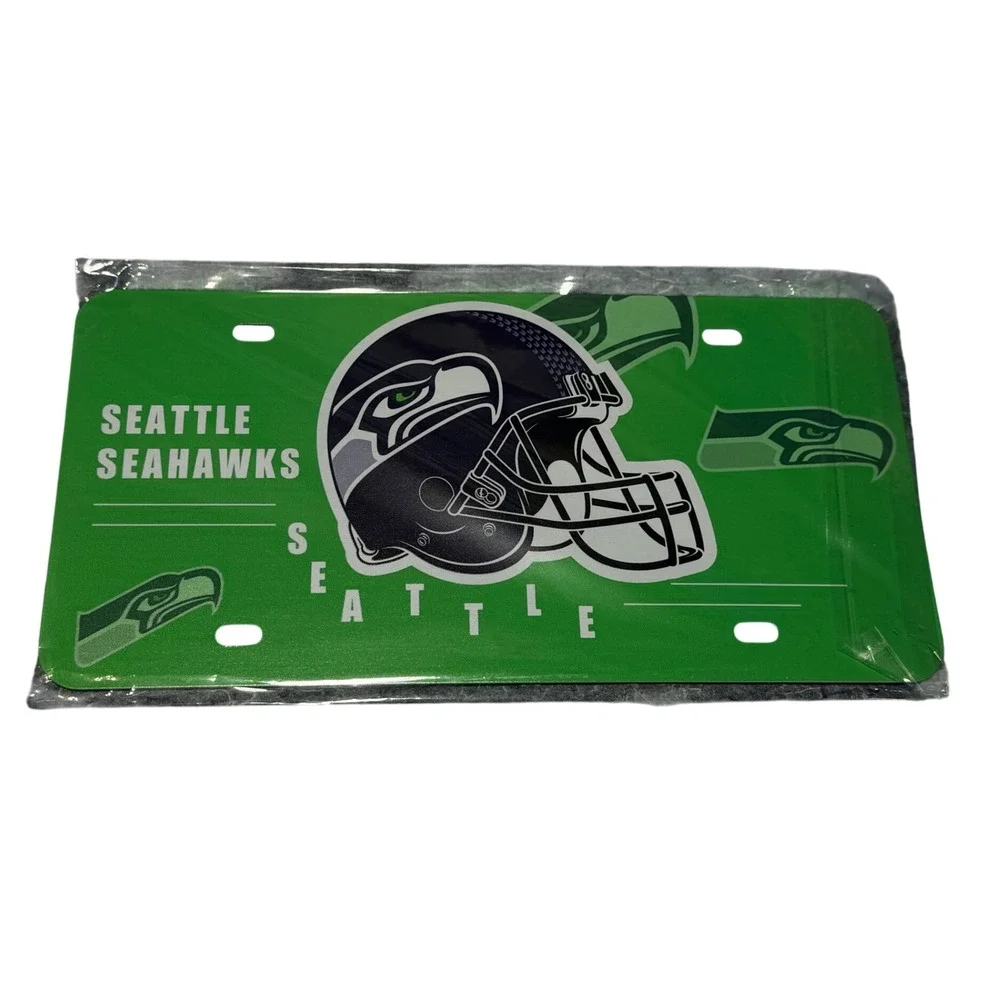 Seattle Seahawks‎ NFL Football Helmet License Plate Green Fan Gear New